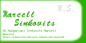 marcell sinkovits business card